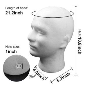 Manequim chefita um novo modelo de póstireno de poliestireno Manikin Hat modelo de óculos exibir estrutura de peruca da cabeça q240510