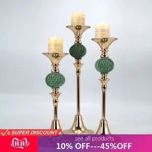 Kerzenhalter Antike Retro Gold Candlestick Tall Bronze Silber Hochzeitsfeier Candelabra Vintage Metal Home Decor Weihnachten