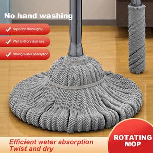 360 Rotating Heavy Duty Floor Mop with Long Handle No Hand Washing Wet Dry Dual Use Multifunctional for Hardwood Vinyl Tile 240510