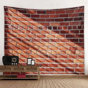 Taquestres 3D Brick Wall Light Tapestry Retro Pedra pendurada pano pendurado Arte boêmia impressão casa Decoração do quarto da sala de estar