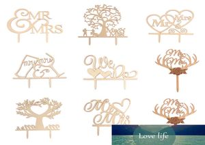 Sra. Sra. Cake Topper Diy Bolo de casamento Topper Laser Cut Letters Wedding Bolo de casamento Decorações Favorias de suprimentos Presentes de noivado8637592