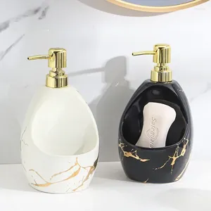 Texture in marmo di distributore di sapone liquido ceramica detersivo per bottiglia per disinfettante per le mani per la lozione in ceramica del bagno cucina