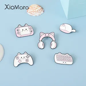 Broschen Cartoon -Spiel Peripheriegeräte Emaille Pins Mouse Keyboard Headset Gamepad Bag Rucksack Abzeichen Schmuck Geschenk für Freund