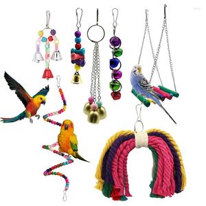 Other Bird Supplies Combination Parrot Toys Wood Hammock Swing Toy Chewable Bite Parakeets Climbing Rest Stand Birds