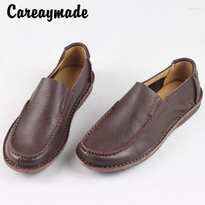Повседневная обувь CareaMade-Genuine Кожаная мужская ручная ручная ручная ручная ручная работа с мягкой подошвой
