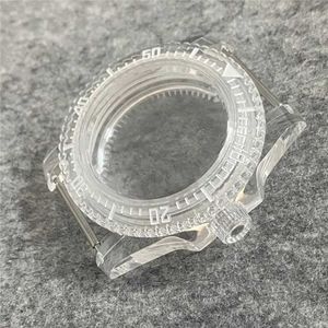 Watch Bands Unidirectional rotating frame 40mm SUB plastic transparent shell for NH35 and NH36 repair parts and accessories Q240510