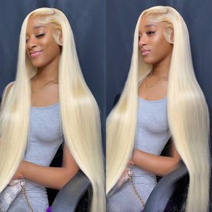180 Densidade 613 HD Lace Frontal Wig 13x4 Perucas de cabelo humano de renda reta para mulheres negras longas Cosplay Synthetic Wig Produtos de atacado em massa