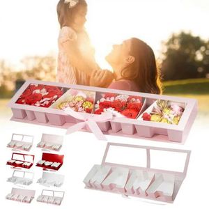 Gift Wrap Mothers Day Flower Box Empty Filling Sweet Packaging Cardboard Shape Candy Festival Party Supplies BoxQ240511