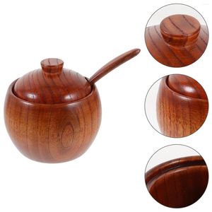 Set di stoviglie set da cucina barattolo barattolo shaker barattoli condimenti condimento a prova di polvere con cucchiaio in legno