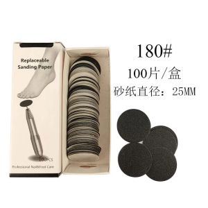 2024 100PCS Pedicure Disc Foot Dead Skin Remover Replaceable Sandpaper File for Heels Metal Nozzles Pedicure Legs Accessories for