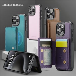 Luxury Detachable Magnetic Leather Vogue Phone Case for iPhone 15 14 13 12 11 Pro Max XR XS Durable Business Multiple Card Slots Wallet Clutch Kickstand Back Cover