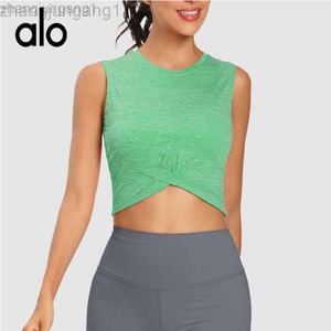 Desginer Als Yoga Aloe Top Shirt Clothe Short Woman New Womens Sports Tank Top Running Fitness Open Navel Short Sleeveless Cover Up Training Suit