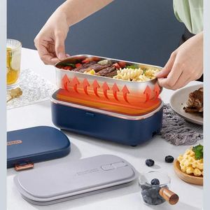 Dinnerware 304 Stainless Steel Electric Lunch Box 220V 110V EU US Plug Home Work Adult Meal Heating Leak Proof Heated Warmer Container