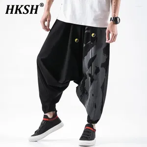 Pantaloni maschili hksh primavera autunno estate in stile cinese in stile cotone casual stampa stampe elastica sciolta elastica vintage hk1411