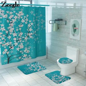 Tappetini da bagno con doccia impermeabile tappeto floreale tappeto tappeto da bagno tappeto non tocco set cuscino assorbente sedile del gabinetto