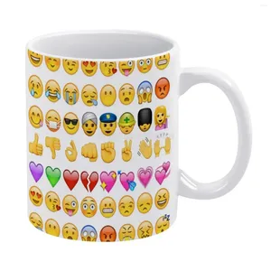 Tassen Druck weißer Becher 11oz Lustige Keramik -Kaffee Tee Milch Tassen SPOT COOL Sweet Android Smiles Symbole