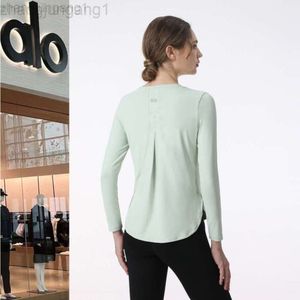 Desginer als yogas toppskjorta kläd kort kvinna hoodie våren och hösten ny långärmad kostym lös andas casuwomens topp sport t-shirt fitness cover cover