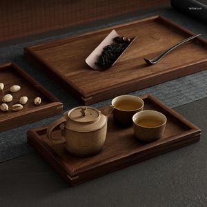 TEA TRAYS JAPANSKA WALNUT CEREMONI TRÄ TRAGRAY SOLID TRÄN TROR BREWING HOME DECORATION High-End Dessert Dinner Plate