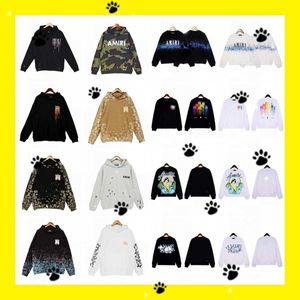 Chao brand AM hoodie crack letter splashing ink flow paint graffiti embroidery hoodie couple jacket