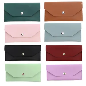 Wallets Long Women Pu Leather Money Clutch Bag Solid Color Multifunctional Female Purse For Holiday Wedding Birthday Gift