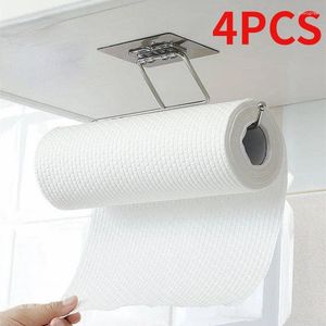 Hooks 4/1PCS Kitchen Paper Holder Towel Storage Hook Toilet Stand Rack Tissue Bathroom Organizer