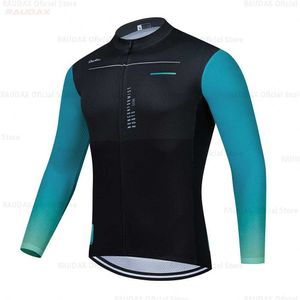 팬 Tops Tees Raudax 2021 Mens Long Sleeved Bicycle Jersey MTB 의류 통기성 Maillot Rope Ciclismo 스포츠웨어 의류 Q240511