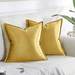 Pillow Modern Gold Solid Covers For Sofa Couch Bed Throw 45x45 Luxury Velvet Square Pillowcases