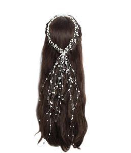 Brud bröllop kristall brud hår tillbehör pärla blomma pannband handgjorda hårband pärlor dekoration hår kam för kvinnor jcg1584083443