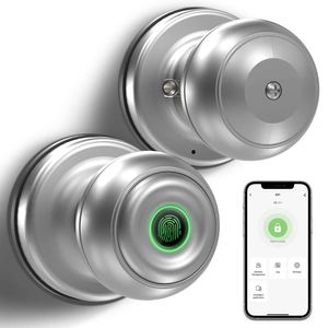 Geektale Smart Lock Отпечатка пальца, с управлением применением, очень подходит для спален, плащных комнат, жилых домов, отелей, атласного никеля
