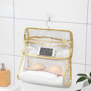 Storage Bags Transparent Makeup Bag Bathroom Wall Mount Versatile Cover For Clothes Dustproof Waterproof Underwear Organizer
