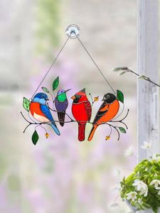 Dekorativa figurer 1PCColorful Bird Panel Pendant Wall Decor Hanging By the Window Birds Art Pendants Home Decoration Crafts Mors dag