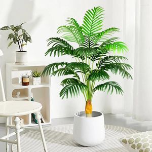 Decorative Flowers 120cm Large Artificial Tropical Plant Fake Coconut Tree Branch Plastic Green Palm Leafs For Living Room Garden Office