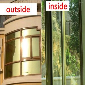 Fensteraufkleber 50 100 cm One -Way Gold Silber Solar Mirror Film Glass Aufkleber Privatsphäre Selbstkleber Home Office Küchendekoration Dekor