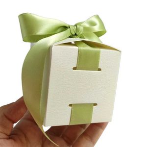 Hediye sargısı beyaz 6x6x6cm hediye kutusu paketleme kağıt şeker ile şerit çikolata düğün indirim bebek duş partisi dekorasyon