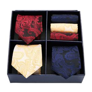 Set di cravatte set di alta qualità per scatola regalo cravatta tasca per tasca set clip clip clip accessori maschi di abbigliamento marrone pois punto