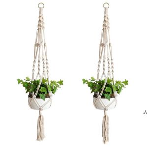 Växthängare macrame rep krukor hållare rep vägg hängande planterhängare korg växter innehavare inomhus blomkruka korgar lyft se9018448