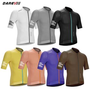 팬 Tops Tees Darevie 자전거 저지 2024 Cool Mens 통기 가능한 Maillot 빠른 건조 슬림 한 슬림 한 Fit Pro Q240511