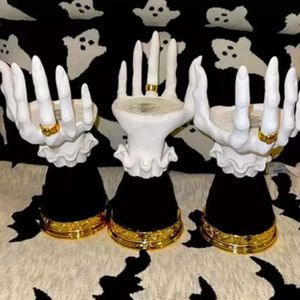 Decor de porta -velas Decor de halloween resina Ferramentas Horror Hand Hand Wick Eve 921