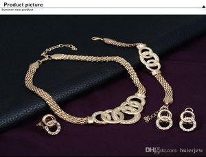 Bridesmaid Biżuteria Zestaw łańcucha Bransoletka jak indyjska afrykańska Dubaj 18K Gold Biżuteria Biżuteria