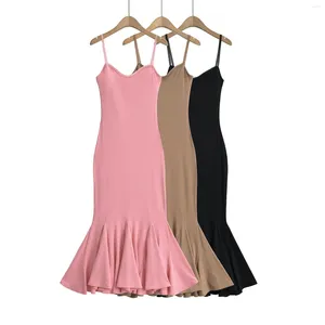 Casual Dresses Long For Women Semester kläder 2024 Summer Bodycon Midi Sexig rosa klänning Elegant Evening Party Black