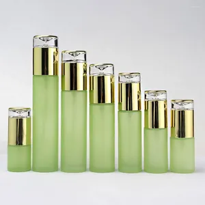 Storage Bottles China Manufacture 60ml Green Lotion/spray Bottle Empty 2 Oz Skin Care Glass For Cream