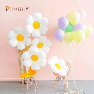 Dekoracja imprezy 17pcs White Daisy Sunflower Foil Balloony Macaron Lateks na urodziny Baby Shower Wedding Decor Room