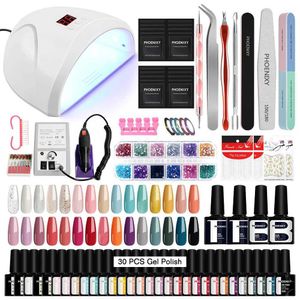 Комплекты для ногтей, комплект Phoenix Complete Manicure Tools Set 8ml Gel лак для ногтей с 36 Вт.