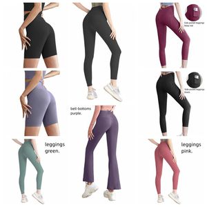 Yoga pantolonları hizalayan Taytlar Kadın Şort Kırpılmış Pantolon Kıyafetleri Lady Sports Ladies Pantolon Egzersiz Fitness Giyim Kızlar Tozluk Çayıkları Slim Fit Hizalama AAA12