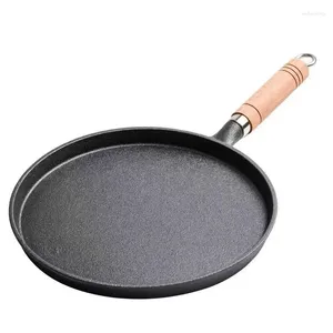 Pans 26cm Cast Iron Frying Pan Uncoated Non-stick Egg Pancake Crepe Maker Steak Pot Gas Induction Cooker Kitchen Cookware