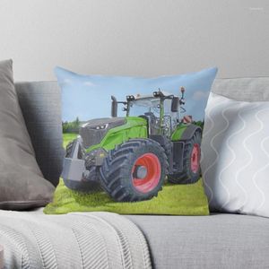 Tractor verde de travesseiro no estojo de luxo de capa de arremesso de campo