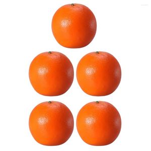 Dekorativa blommor 5 st orange modell livliga dekorationer frukt småbarn leksak plast lekar apelsin rekvisita simulerade modeller falska