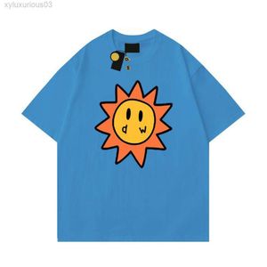 DrawDrew Tam camiseta Men Designer Smiley Sun Playing Cards Tee Printing Draw Tshirt Summer Trend Sleeve Shirts Casual Top 9848