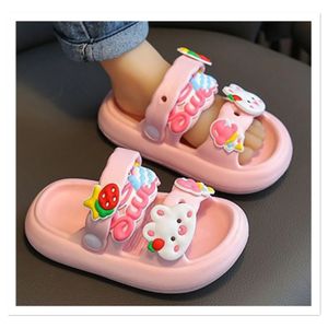 Childrens Sandals tofflor Womens Soft Sules Toddler Boys and Girls Non Slip Cutoon Bears Rabbits Inomhus 240506