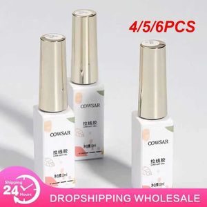 Nail Polish 4/5/6 pieces of brushed white gold glue nail art continuous tearing solid nail polish polishing phototherapy glue wire drawing T240510